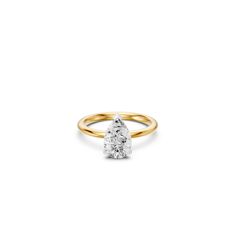 2.00ct Pear Solitaire Laboratory-Grown Diamond Ring in 18kt Yellow Gold and 18kt White Gold Rings Bevilles 