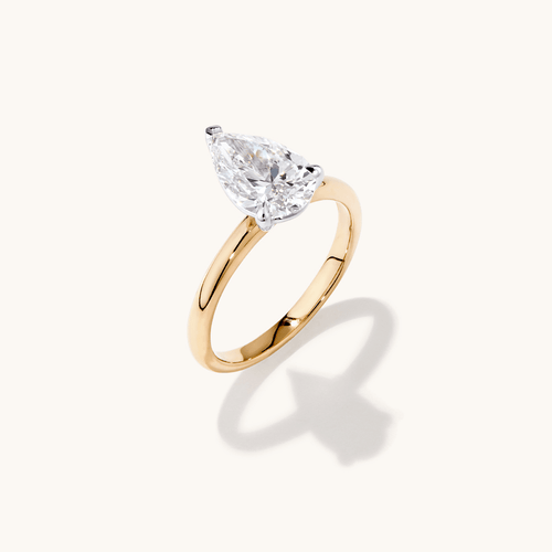 2.00ct Pear Solitaire Laboratory-Grown Diamond Ring in 18kt Yellow and White Gold Rings Bevilles 