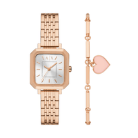 Armani Exchange Three-Hand Rose Gold-Tone Stainless Steel Watch and Bracelet Set AX7164SET Watches Armani Exchange 
