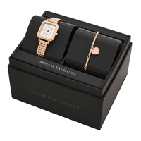 Armani Exchange Three-Hand Rose Gold-Tone Stainless Steel Watch and Bracelet Set AX7164SET Watches Armani Exchange 
