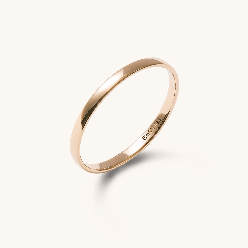 2mm Half Round Wedding Band in 9kt Yellow Gold Rings Bevilles 