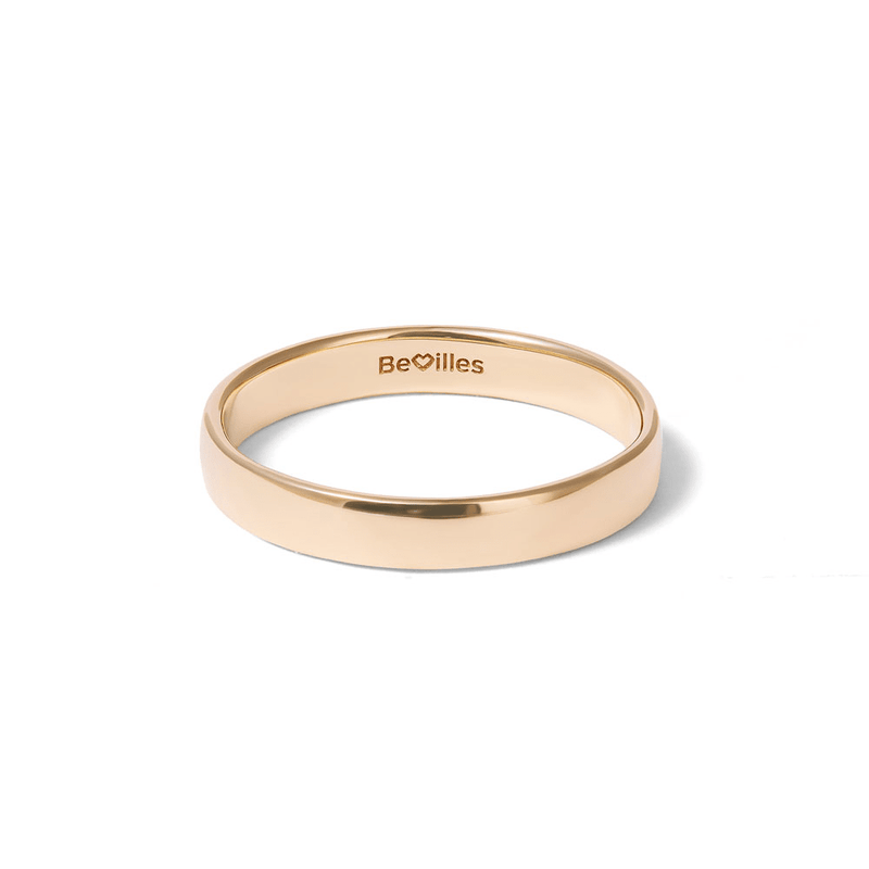 3mm Half Round Wedding Band in 9kt Yellow Gold Rings Bevilles 