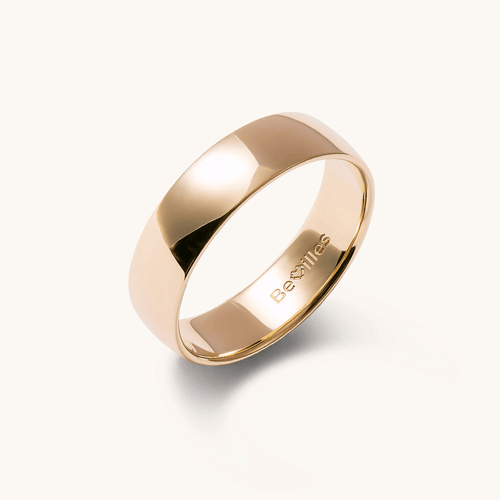 5mm Half Round Wedding Band in 9kt Yellow Gold Rings Bevilles 
