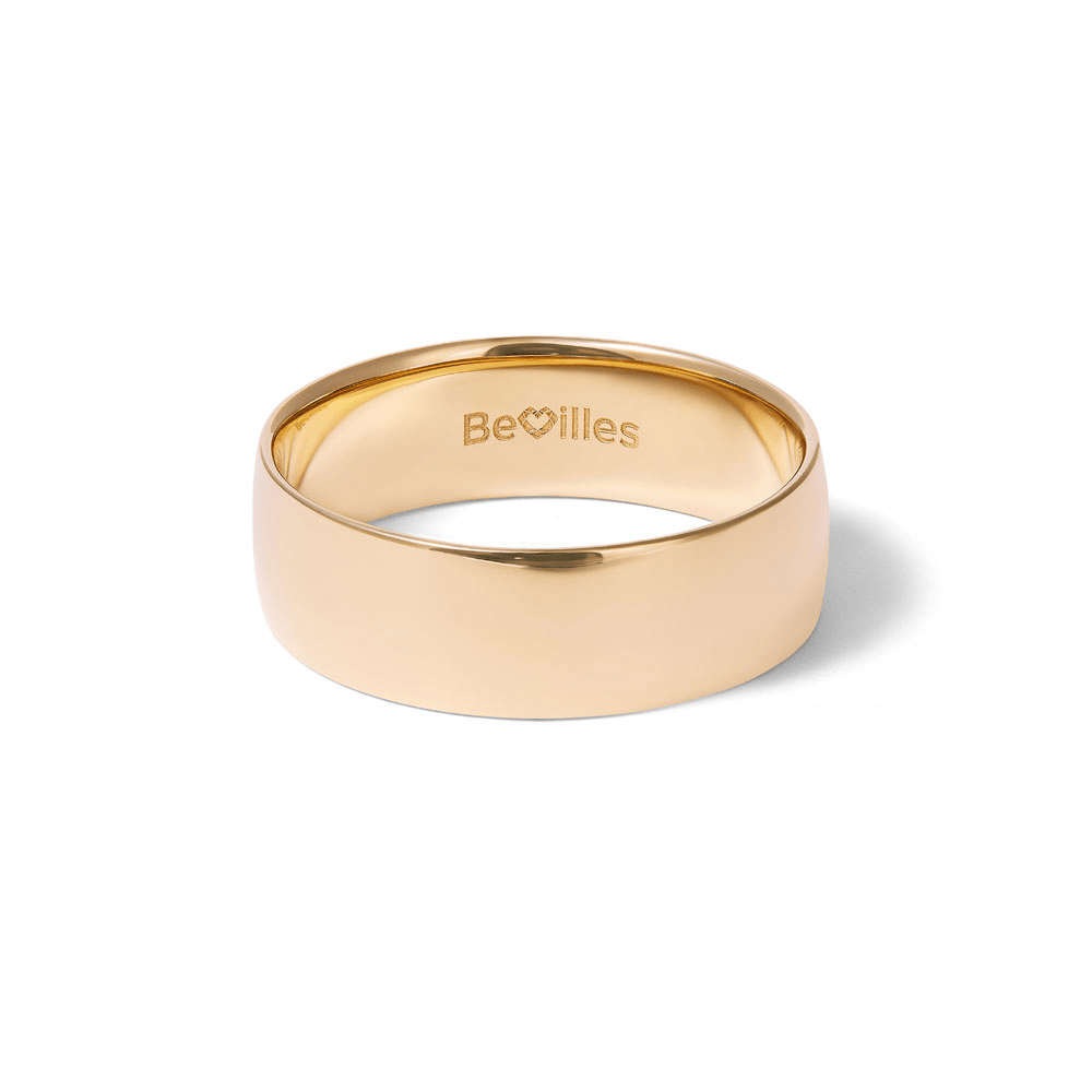 7mm Half Round Wedding Band in 9kt Yellow Gold Rings Bevilles 