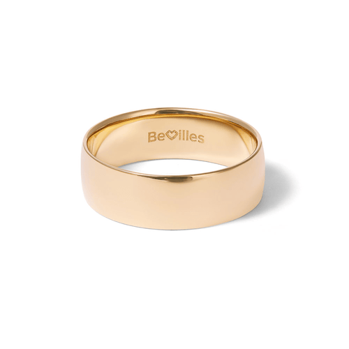 7mm Half Round Wedding Band in 9kt Yellow Gold Rings Bevilles 