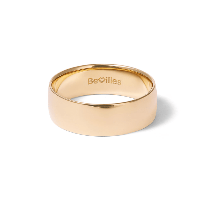 7mm Half Round Wedding Band in 9kt Yellow Gold Rings Bevilles 