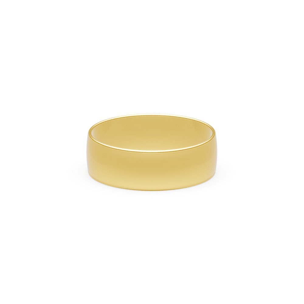 7mm Half Round Wedding Band in 9kt Yellow Gold Rings Bevilles 