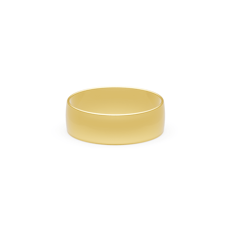 7mm Half Round Wedding Band in 9kt Yellow Gold Rings Bevilles 