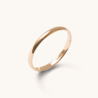 2mm High Dome Wedding Band in 9kt Yellow Gold Rings Bevilles 