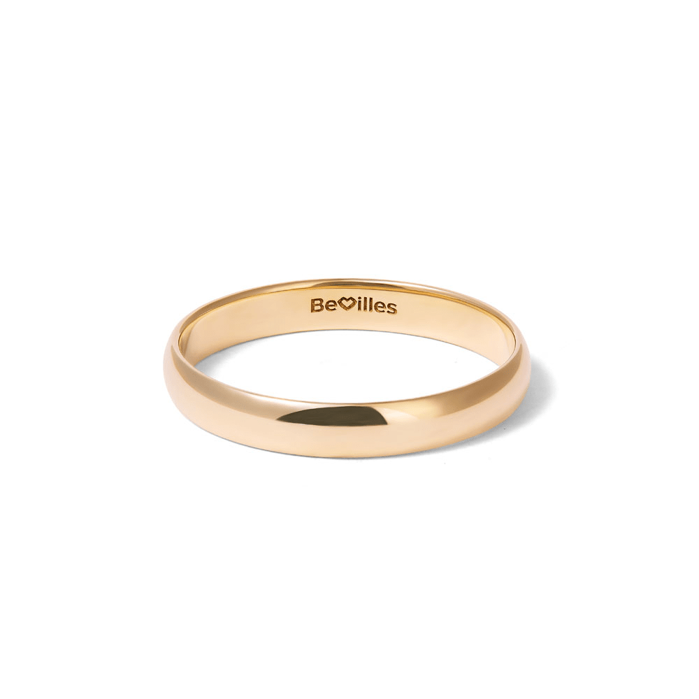 3mm High Dome Wedding Band in 9kt Yellow Gold Rings Bevilles 
