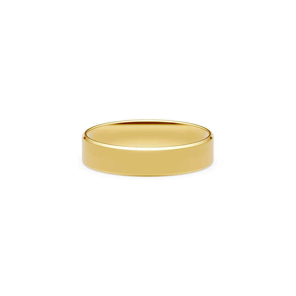 5mm Flat Bevelled Edge Wedding Band in 9kt Yellow Gold Rings Bevilles 