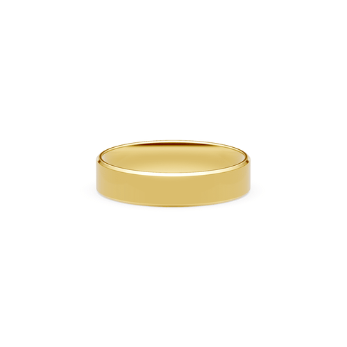 5mm Flat Bevelled Edge Wedding Band in 9kt Yellow Gold Rings Bevilles 