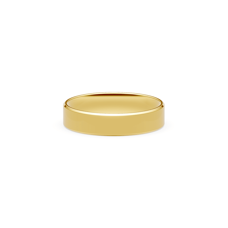 5mm Flat Bevelled Edge Wedding Band in 9kt Yellow Gold Rings Bevilles 