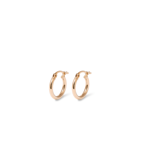 10mm Thin Round Hoop Earrings in 9kt Yellow Gold Earrings Bevilles 