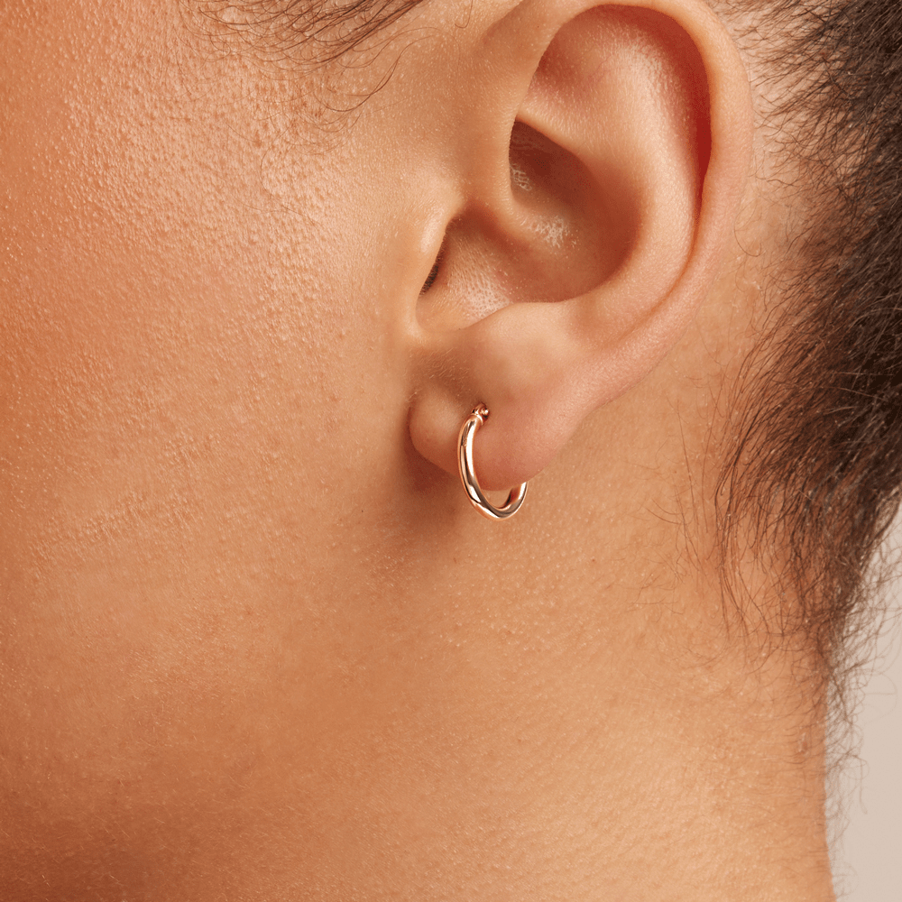 10mm Thin Round Hoop Earrings in 9kt Yellow Gold Earrings Bevilles 