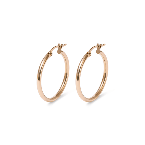 20mm Thin Round Hoop Earrings in 9kt Yellow Gold Earrings Bevilles 