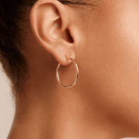 25mm Thin Round Hoop Earrings in 9kt Yellow Gold Earrings Bevilles 