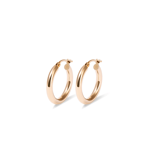 15mm Round Hoop Earrings in 9kt Yellow Gold Earrings Bevilles 