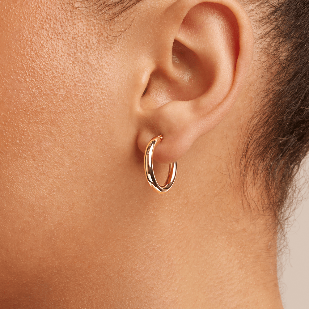 15mm Round Hoop Earrings in 9kt Yellow Gold Earrings Bevilles 