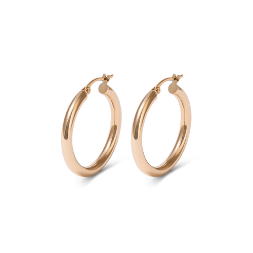 20mm Round Hoop Earrings in 9kt Yellow Gold Earrings Bevilles 