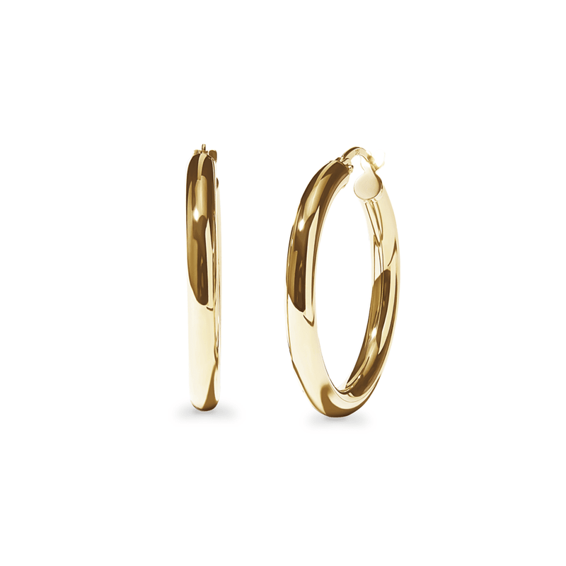 20mm Round Hoop Earrings in 9kt Yellow Gold Earrings Bevilles 