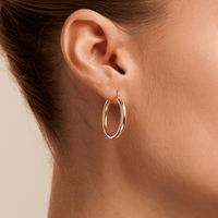 20mm Round Hoop Earrings in 9kt Yellow Gold Earrings Bevilles 