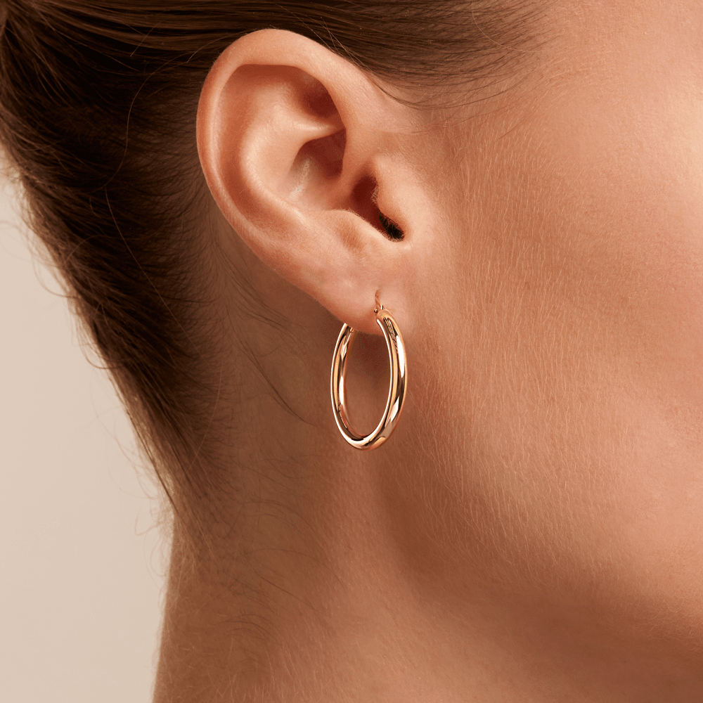 20mm Round Hoop Earrings in 9kt Yellow Gold Earrings Bevilles 