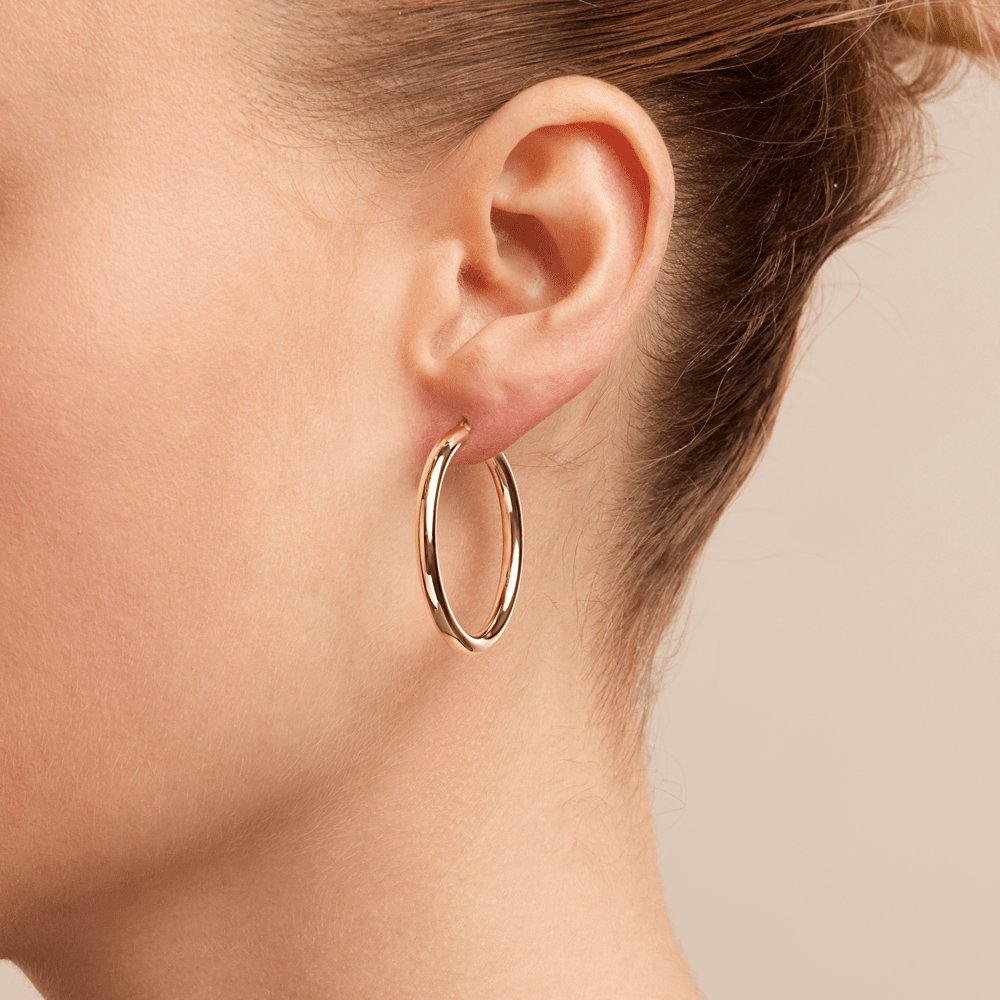 25mm Round Hoop Earrings in 9kt Yellow Gold Earrings Bevilles 
