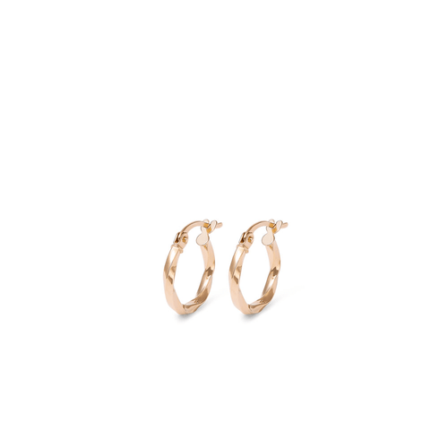 10mm Round Twist Hoop Earrings in 9kt Yellow Gold Earrings Bevilles 