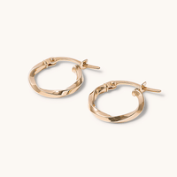10mm Round Twist Hoop Earrings in 9kt Yellow Gold Earrings Bevilles 