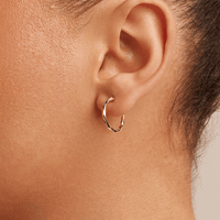 15mm Round Twist Hoop Earrings in 9kt Gold Earrings Bevilles 