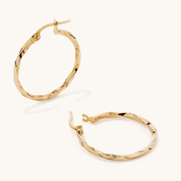 20mm Round Twist Hoop Earrings in 9kt Gold Earrings Bevilles 