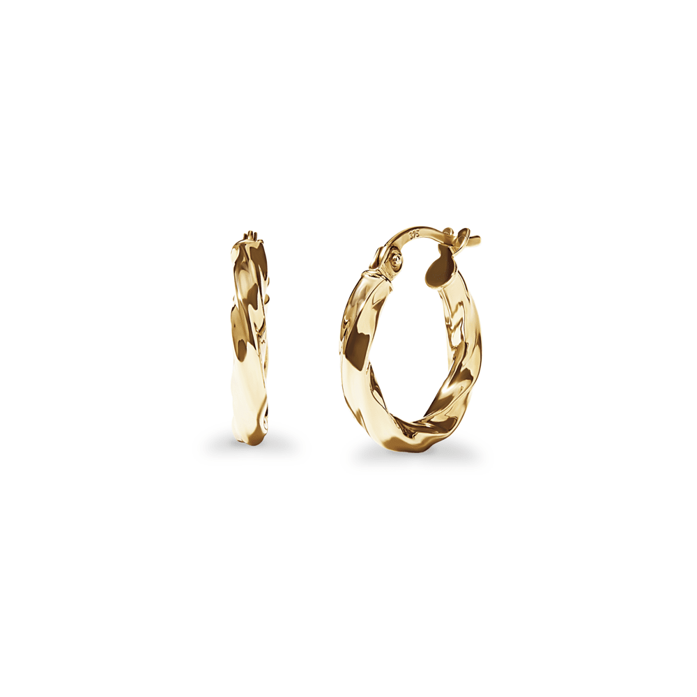 10mm Hoop Earrings in 9kt Yellow Gold Earrings Bevilles 