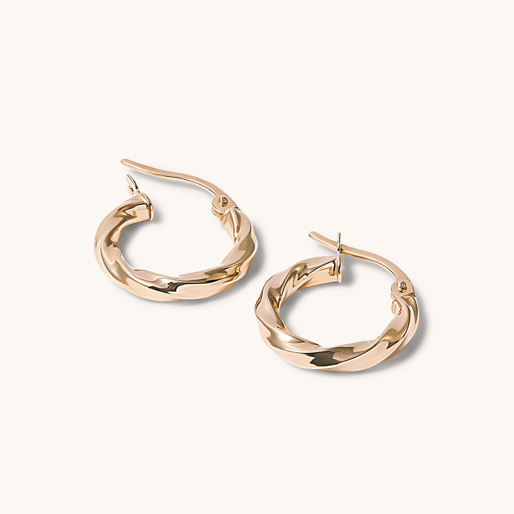 10mm Hoop Earrings in 9kt Yellow Gold Earrings Bevilles 