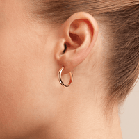 15mm Half Round Hoop Earrings in 9kt Yellow Gold Earrings Bevilles 