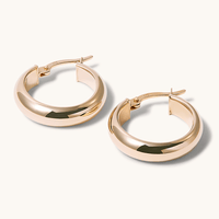 15mm Thick Half Round Hoop Earrings in 9kt Yellow Gold Earrings Bevilles 