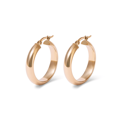 20mm Thick Half Round Hoop Earrings in Sterling Silver Earrings Bevilles 