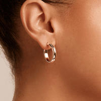 20mm Thick Half Round Hoop Earrings in 9kt Yellow Gold Earrings Bevilles 