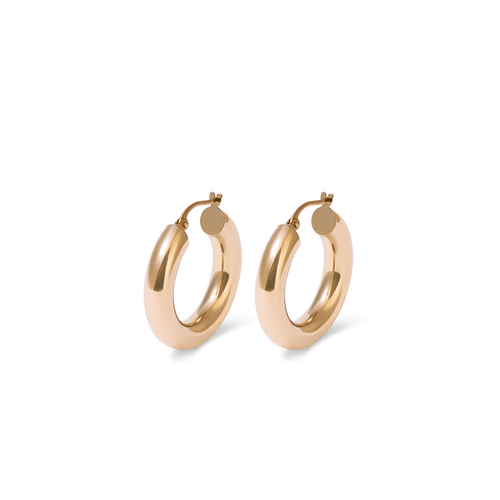15mm Round Hoop Earrings in 9kt Yellow Gold Earrings Bevilles 