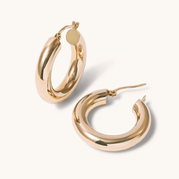 15mm Round Hoop Earrings in 9kt Yellow Gold Earrings Bevilles 