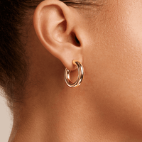 15mm Round Hoop Earrings in 9kt Yellow Gold Earrings Bevilles 