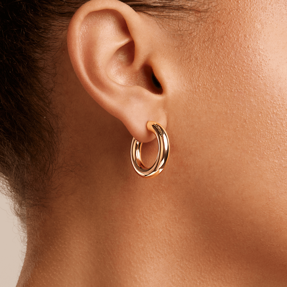 15mm Round Hoop Earrings in 9kt Yellow Gold Earrings Bevilles 