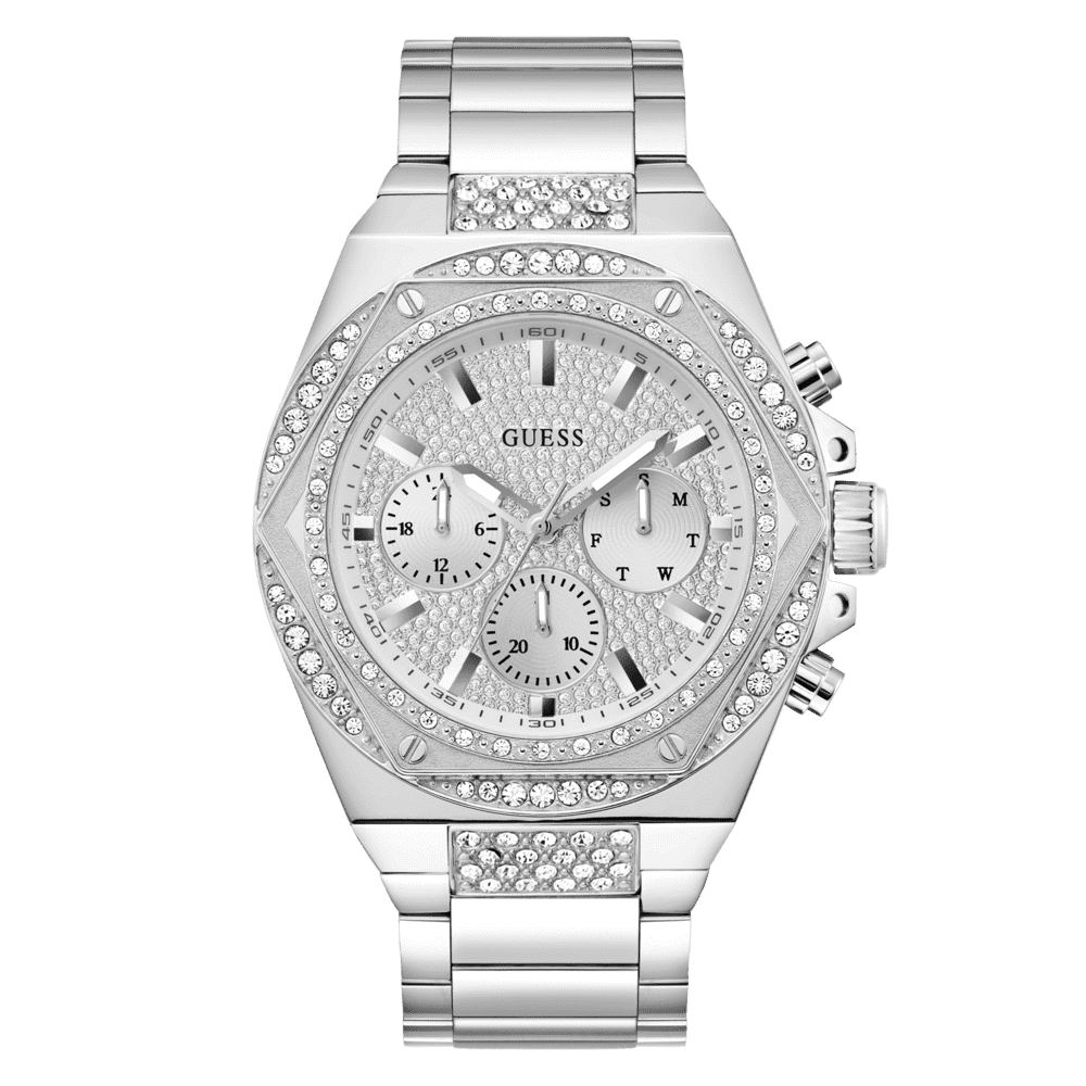 GUESS Men's Silver Tone Multi-function Watch GW0899G1 Watches Guess 