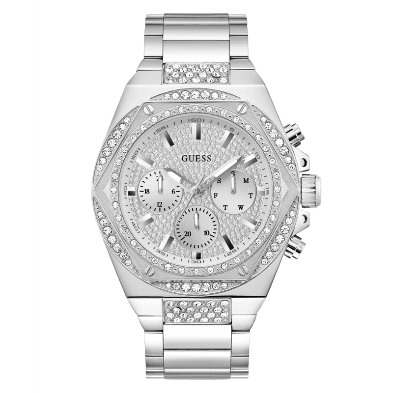 GUESS Men's Silver Tone Multi-function Watch GW0899G1 Watches Guess 