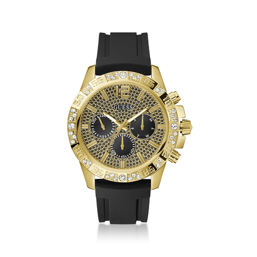 GUESS Men's Black Gold Tone Multi-function Watch GW0909G2 Watches Guess 