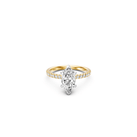 Marquise Solitaire Shoulder Ring with 2.25tw of Laboratory-Grown Diamonds in 18kt Yellow and White Gold Rings Bevilles 
