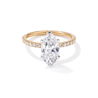 Marquise Solitaire Shoulder Ring with 2.25tw of Laboratory-Grown Diamonds in 18kt Yellow and White Gold Rings Bevilles 