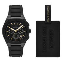 Armani Exchange Chronograph Black Silicone Watch AX7165SET Watches Armani Exchange 