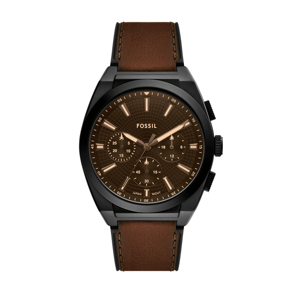 Fossil Everett Chronograph Brown Leather Watch FS6108 Watches Fossil 