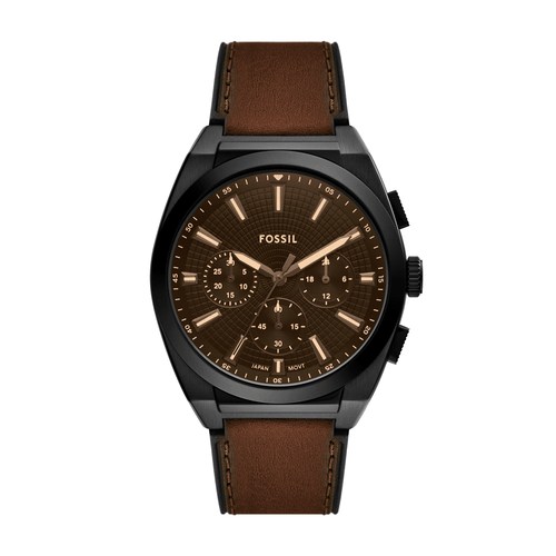 Fossil Everett Chronograph Brown Leather Watch FS6108 Watches Fossil 